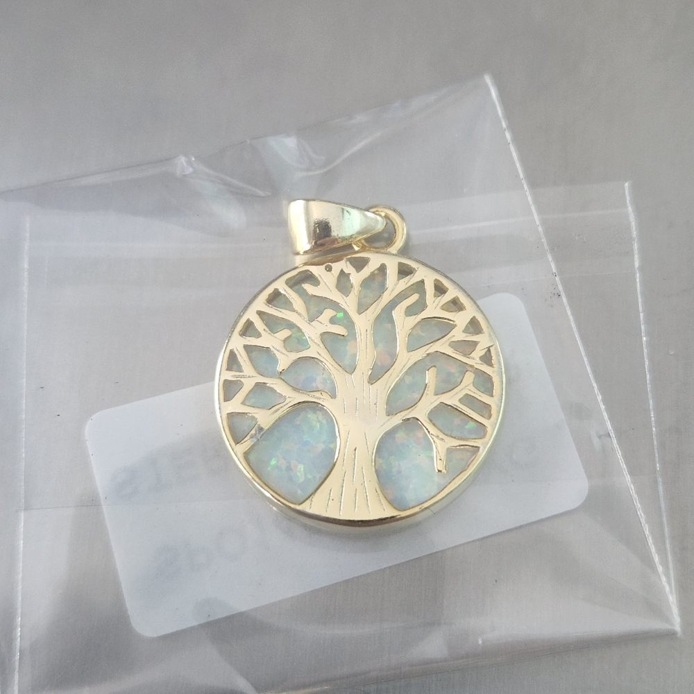 Gold Plated Sterling Silver Tree Of Life Pendant With Chain